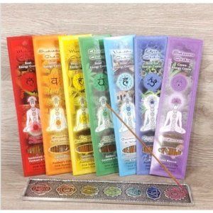 7 Chakras Stick Incense & Holder Set Gift Home Décor Fragrances Meditation